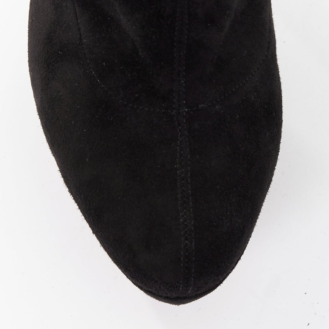 CHRISTIAN LOUBOUTIN Monicarina 160 black suede over knee platform boots EU37.5