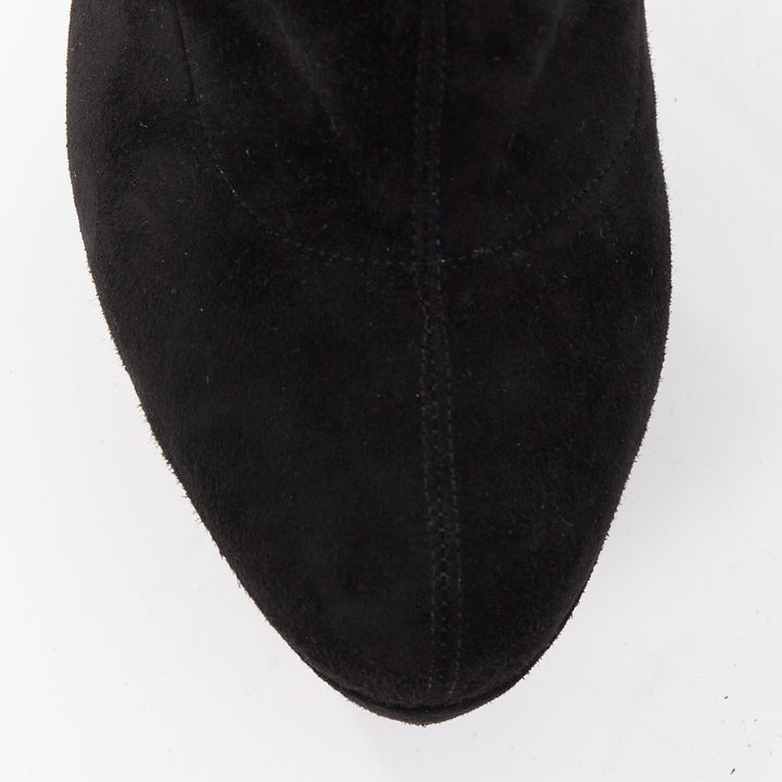 CHRISTIAN LOUBOUTIN Monicarina 160 black suede over knee platform boots EU37.5