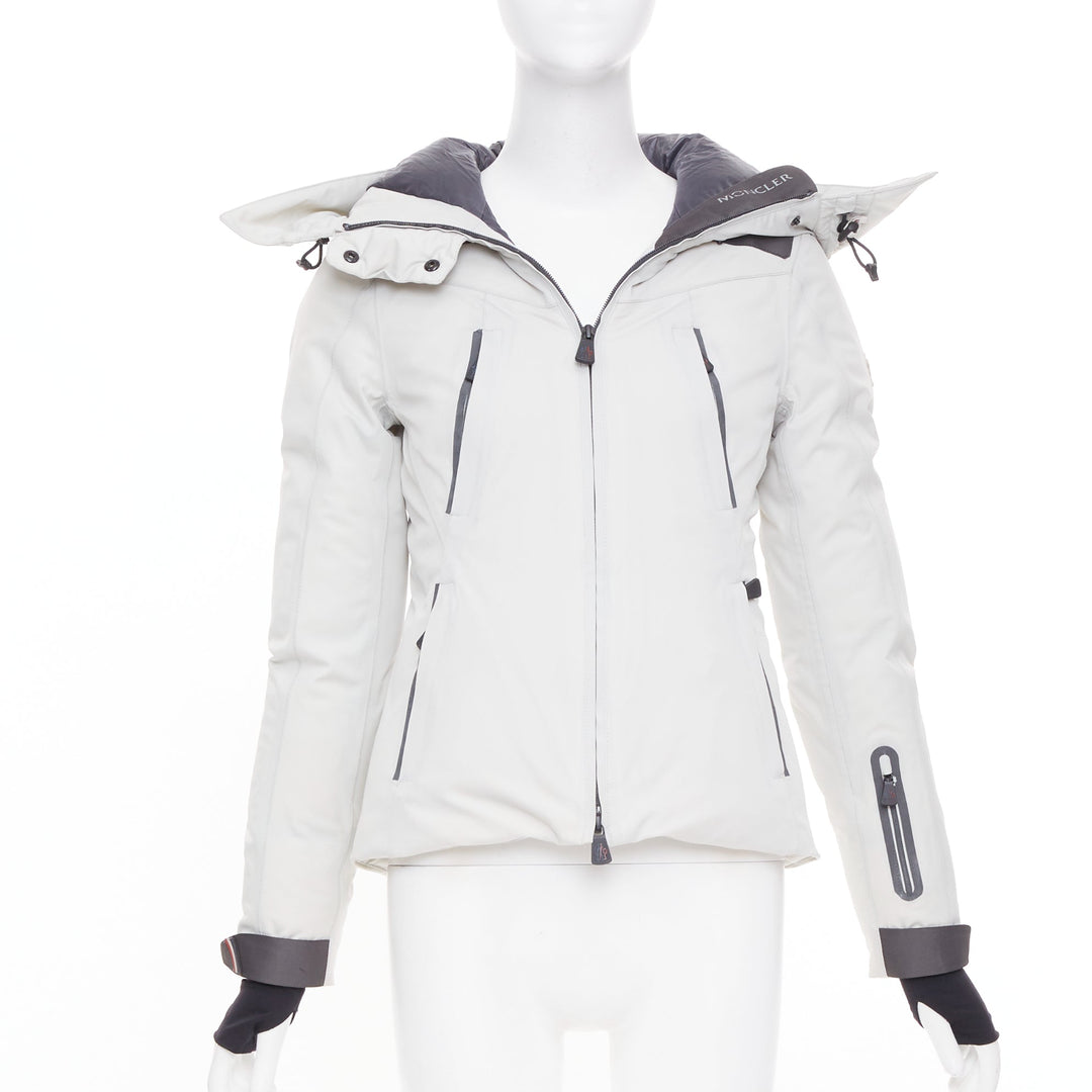 MONCLER GRENOBLE Reidberger Giubbotto grey down puffer ski jacket Sz 0 XS
