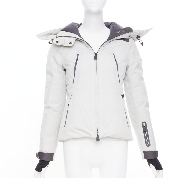 MONCLER GRENOBLE Reidberger Giubbotto grey down puffer ski jacket Sz 0 XS