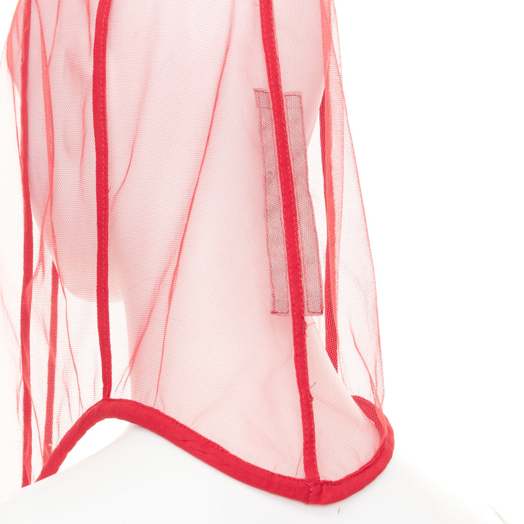 rare RICK OWENS 2024 Lido Runway sheer nylon tulle helmet mask hood veil S