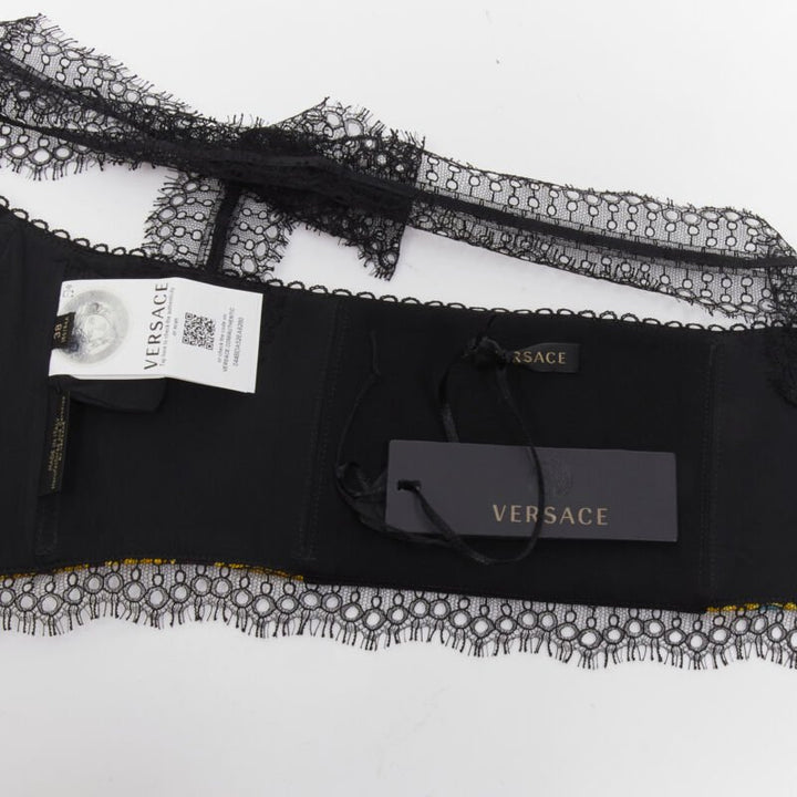 VERSACE Voyaga Barocco print lace bustier bra top Kylie Jenner IT38