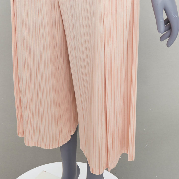 ISSEY MIYAKE Pleats Please pink plisse high waist wide mellow pants JP4 XL