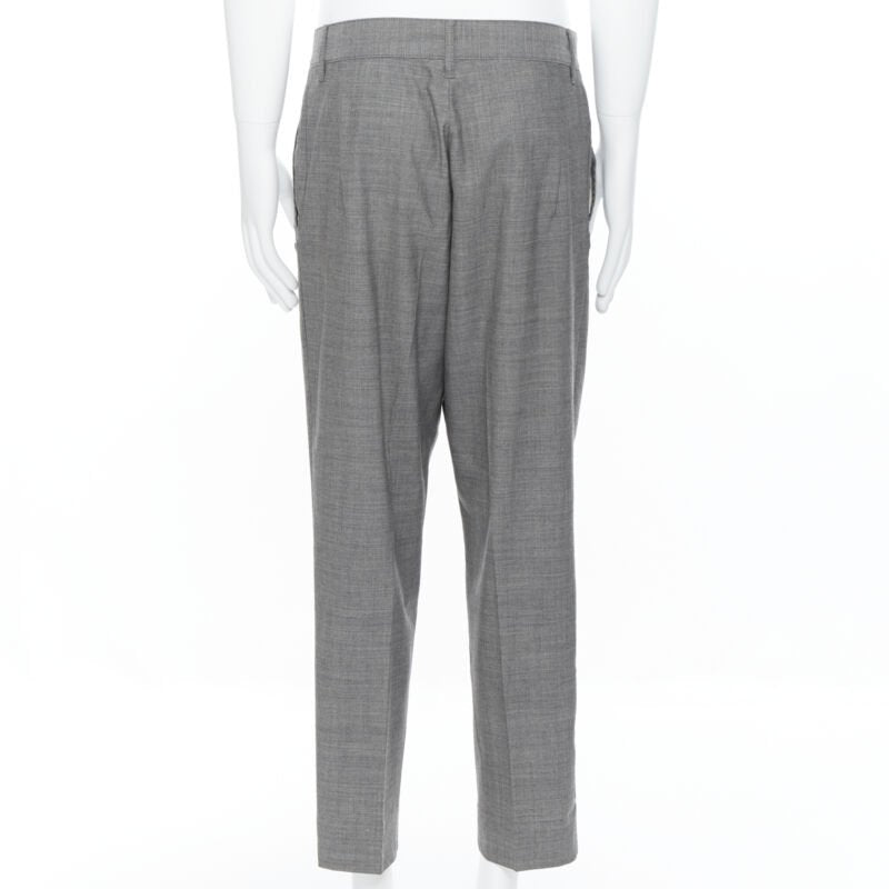 MERCIBEAUCOUP grey wool reversed back to front dropped crotch trousers JP3 L