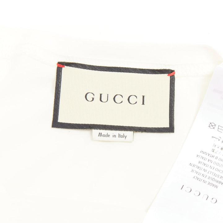 GUCCI 2018 Ignasi Monreal ecru cotto graphic portrait print t-shirt XS