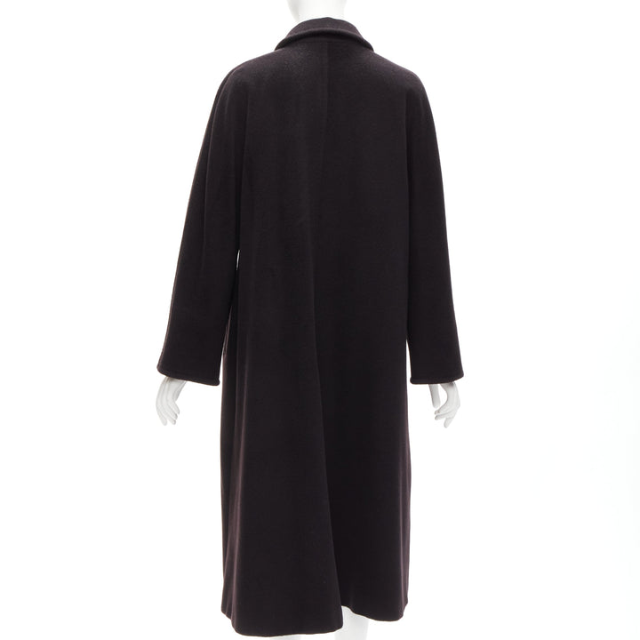 MAX MARA black virgin wool cashmere double breasted coat IT36 XXS
