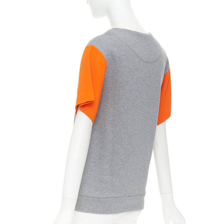 STELLA MCCARTNEY 2016 grey orange cotton embroidered Cactus sweater IT38 XS