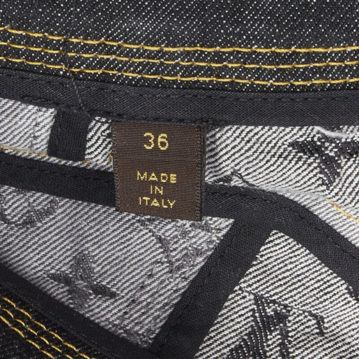 rare LOUIS VUITTON LV mongram jacquard raw cut patchwork shorts FR36 S