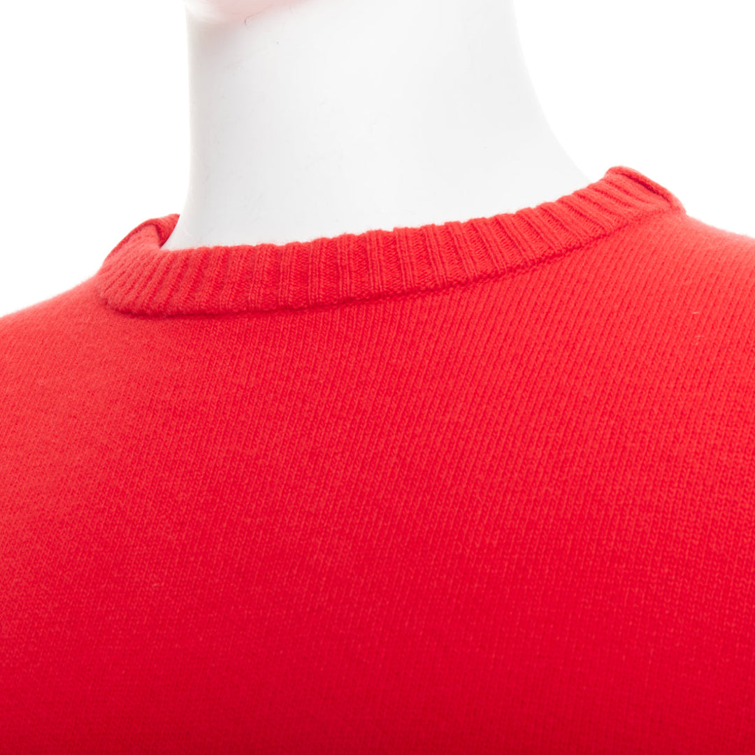LOEWE 100% wool red black anagram logo long sleeve sweater S