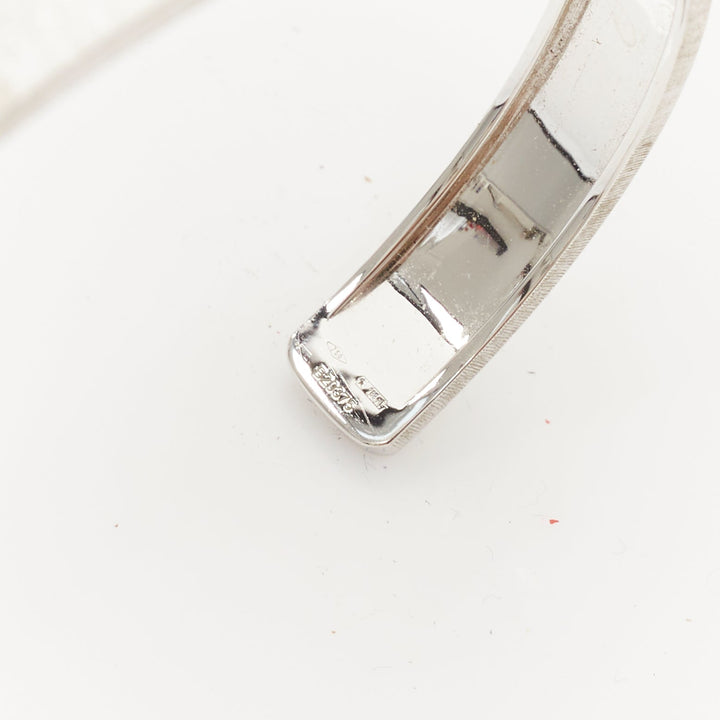 BUCCELLATI Macri Classica hand engraved rigato 18k white gold open cuff bangle