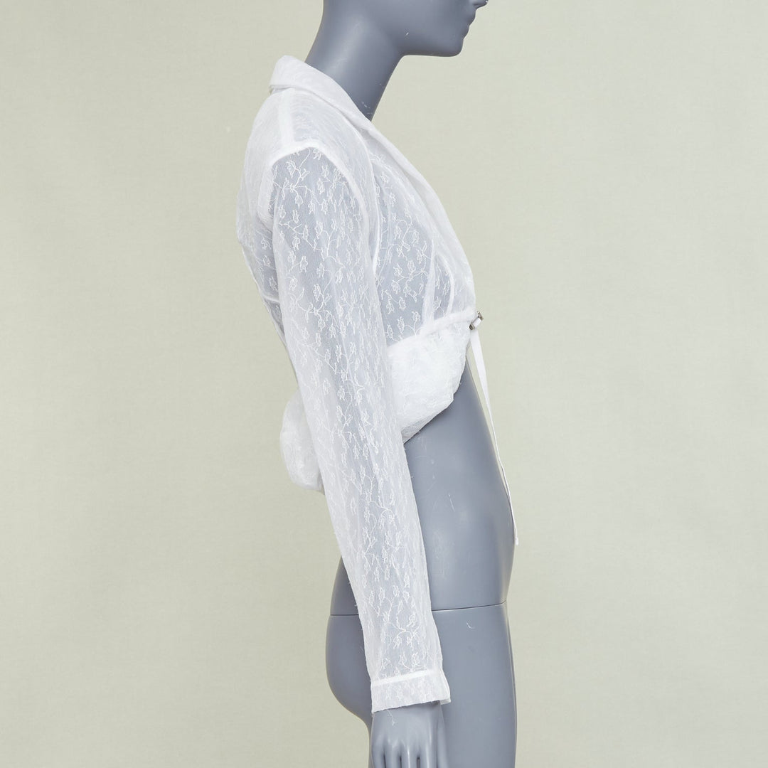 JACQUEMUS Bridal Le Chouchou 2023 Runway Dentelle white tulle jacket FR34 XS