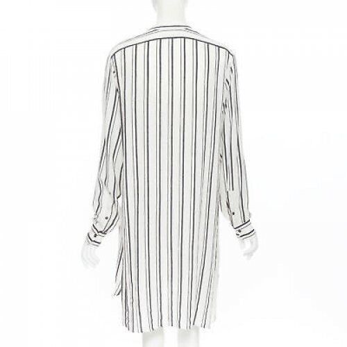 ISABEL MARANT viscose cotton blend grey beige stripe tunic casual dress FR38 S