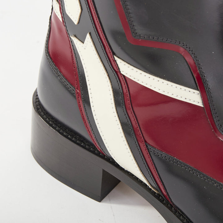CHRISTIAN DIOR 2018 Runway Diorally black red white colorblock boots EU36.5