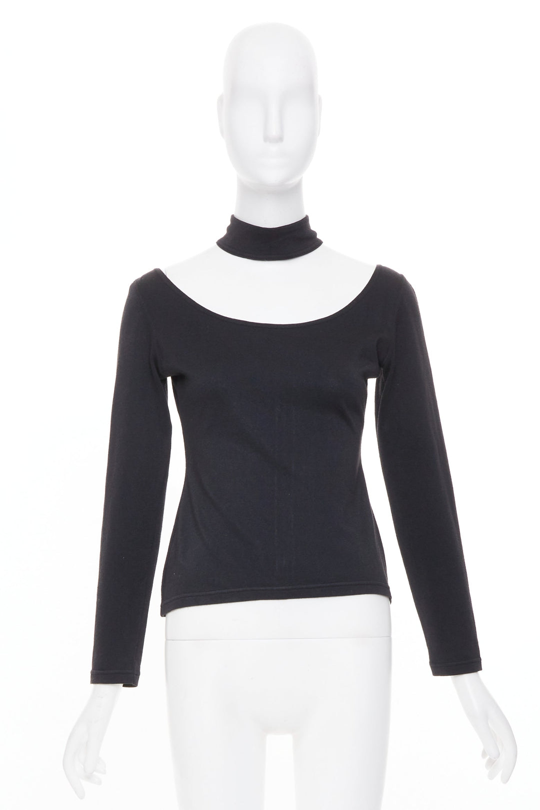 JEAN PAUL GAULTIER Vintage Junior black scoop neck choker cutout top IT40 S
