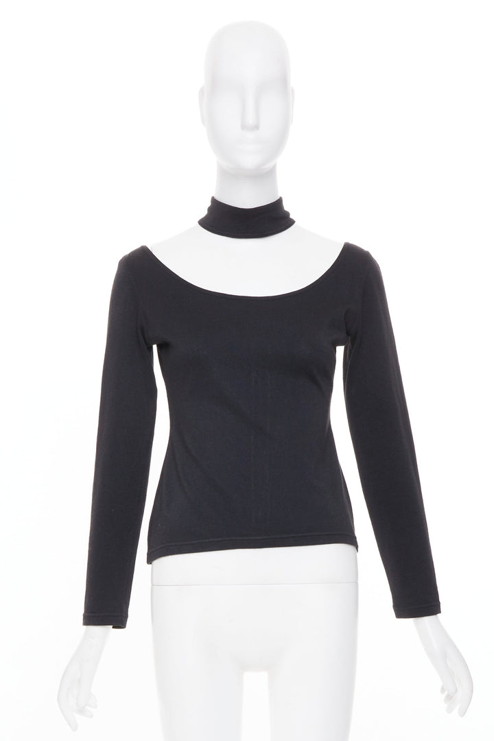 JEAN PAUL GAULTIER Vintage Junior black scoop neck choker cutout top IT40 S