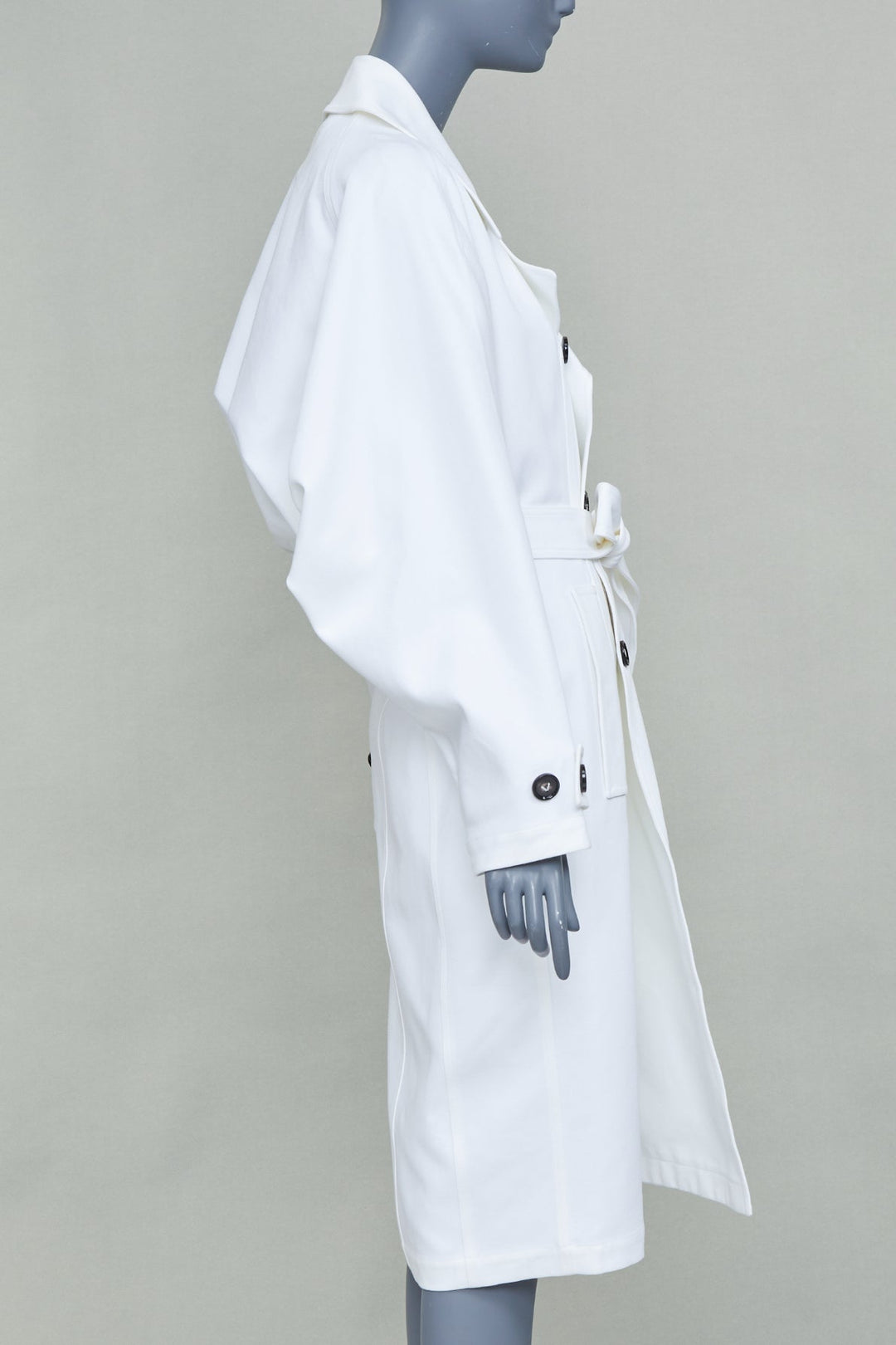 BOTTEGA VENETA Daniel Lee white cotton bubble back trench coat IT36 XXS