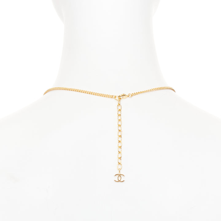 CHANEL G23A 2023 VIC Limited Gift gold CC logo Africa Map pearl strass necklace