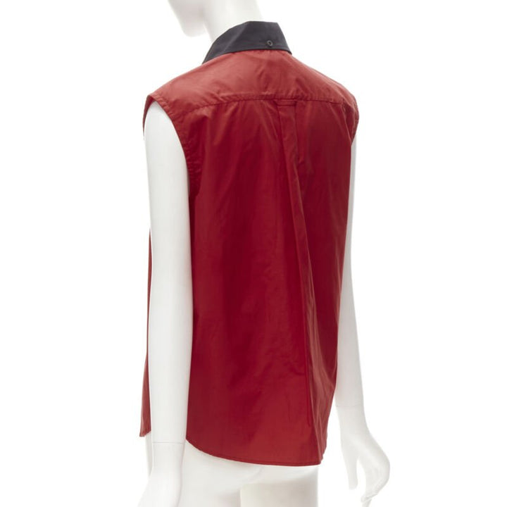 Female mannequin wearing Prada by Miuccia Prada Red Feels like cotton Women Vests in Size  S | Available at JHROP