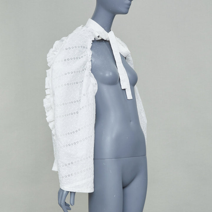 TAO COMME DES GARCONS 2021 white broderie anglaise sleeve cape pelerine bolero