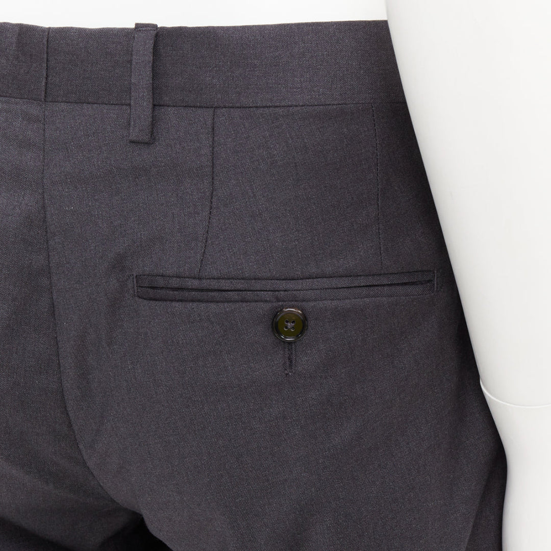 DOLCE GABBANA grey virgin wool blend mid waist cropped dress trousers IT44 XS