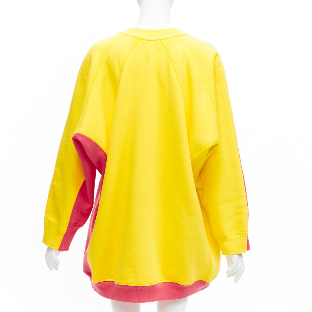 OLD CELINE Phoebe Philo 2018 pink yellow contrast back oversized sweatshirt XS