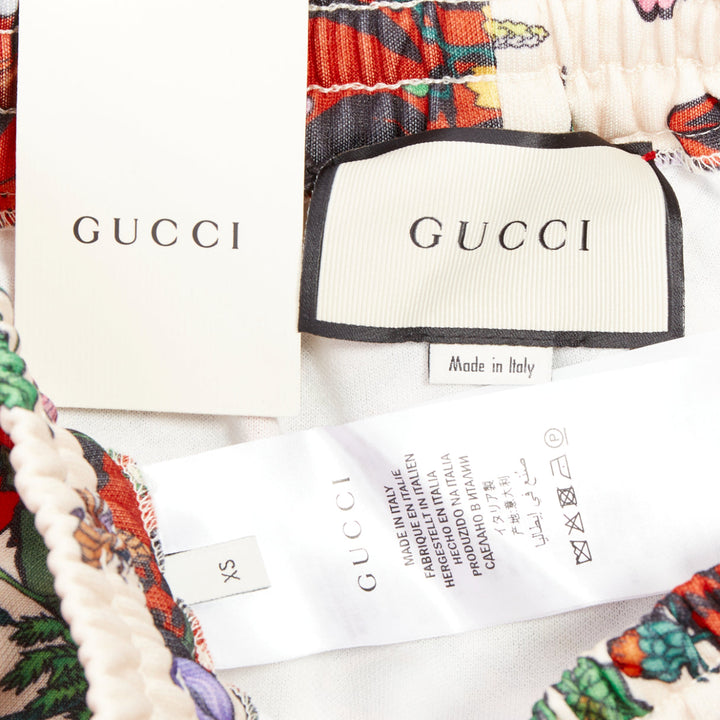 GUCCI 2018 red multicolor Flora Tiger logo web tape trackpants XS