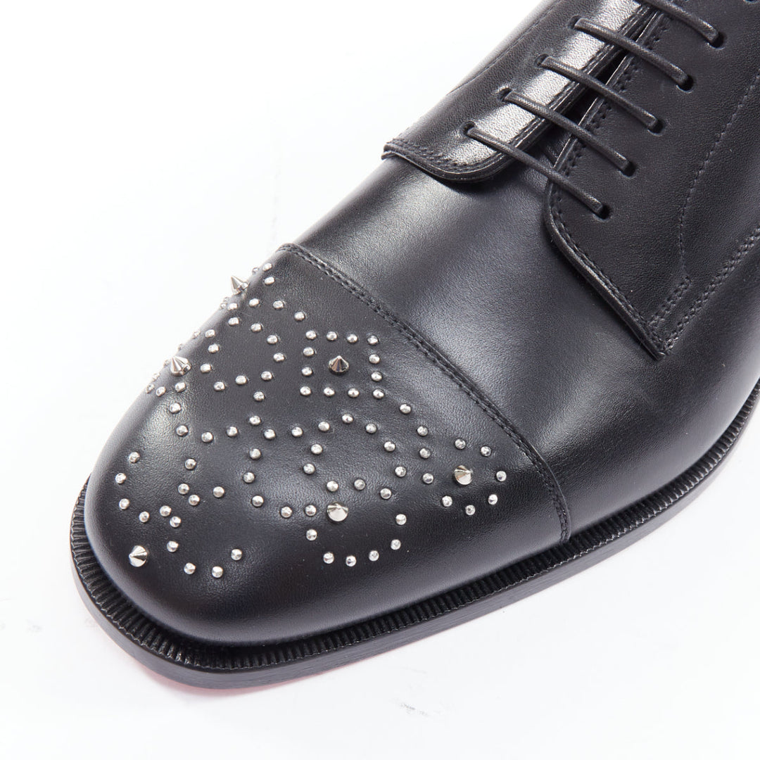 Male mannequin wearing Christian Louboutin Maltese Black Leather Men Loafer in Size EU43 | Available at JHROP