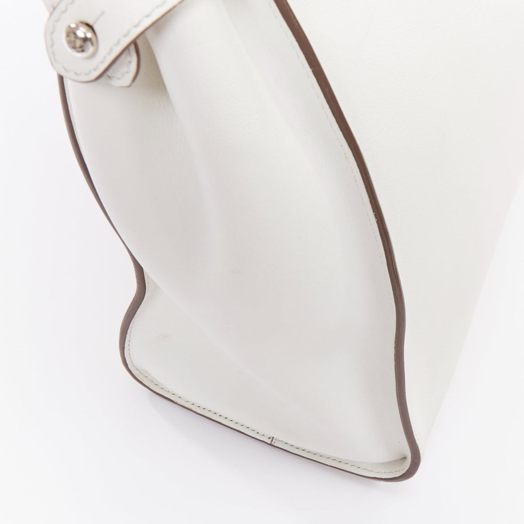 FENDI Peekaboo off white leather silver hardware Bug Monster fur eye lined bag