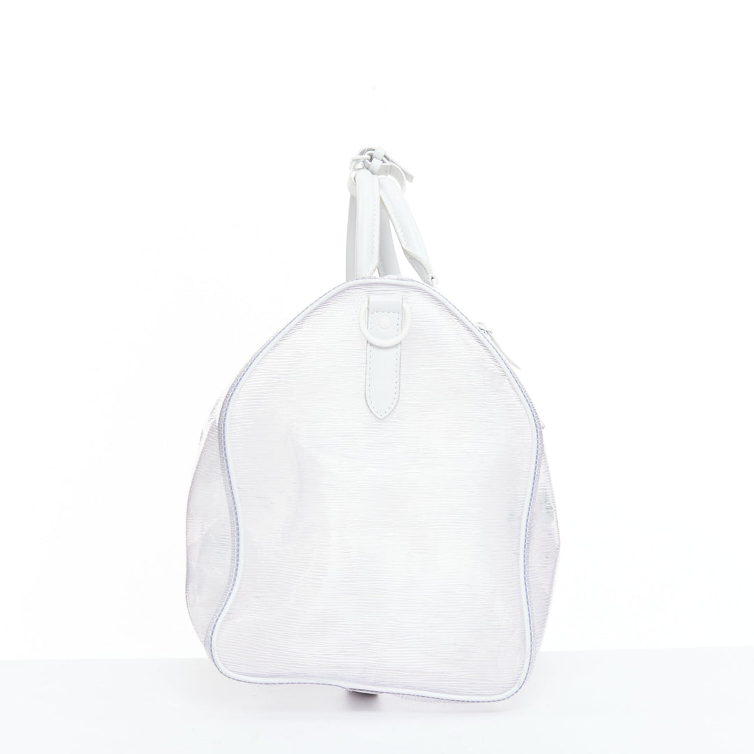 LOUIS VUITTON Virgil Abloh 2019 Keepall Bandouliere 50 white epi PVC travel bag