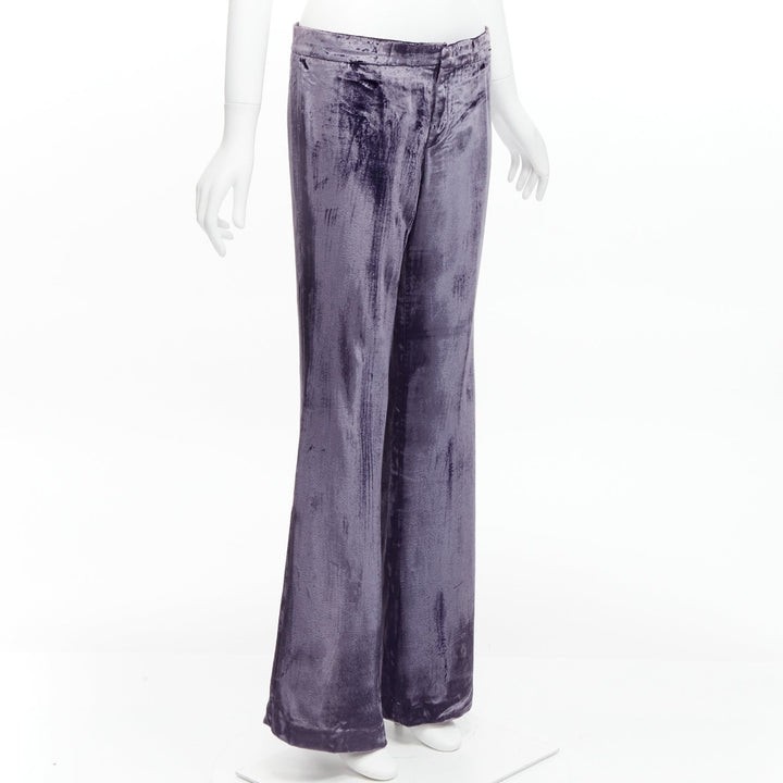 GUCCI Tom Ford Vintage purple velvet low waist flared pants IT40 S