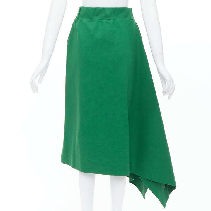 HYKE green cotton pullover sweater asymmetric hem skirt set JP2 M