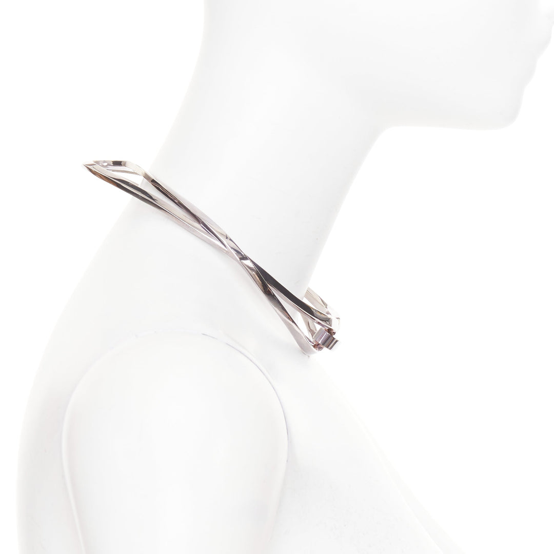 HERMES Infinity Choker Collier Infini 925 Silver twisted loop torque choker