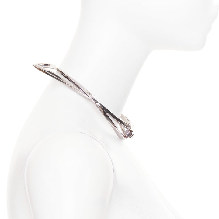 HERMES Infinity Choker Collier Infini 925 Silver twisted loop torque choker