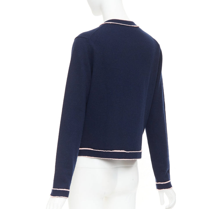 CHANEL 21P Runway 100% cashmere No. 5 button cardigans FR40 L