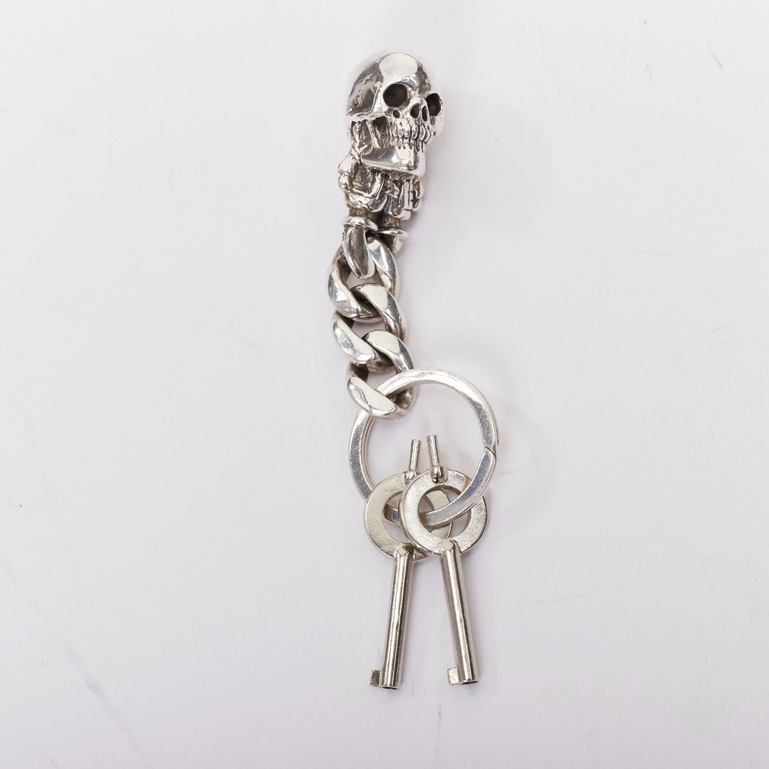 rare CHROME HEARTS 925 sterling silver handcuff bangle skull keychain