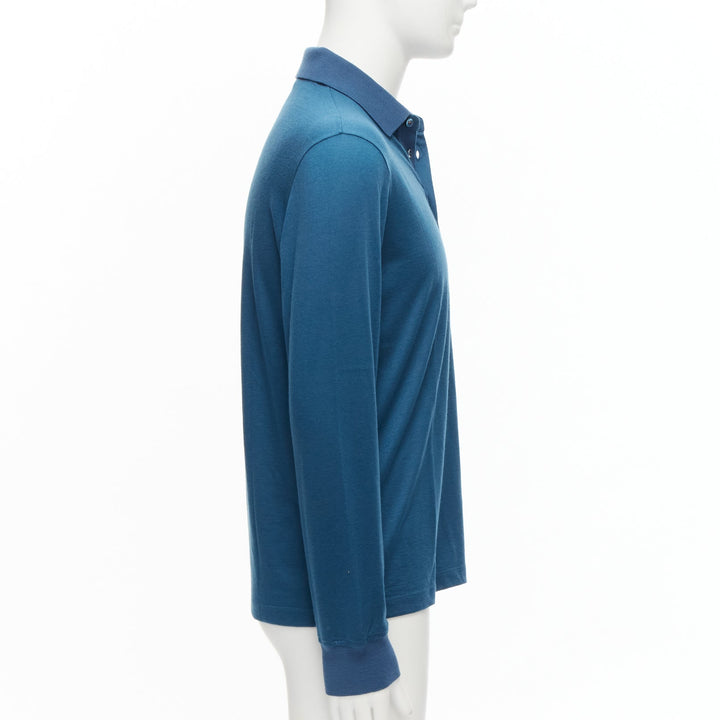 Male mannequin wearing Loro Piana Blue Cashmere Men Shirt in Size  M | Available at JHROP