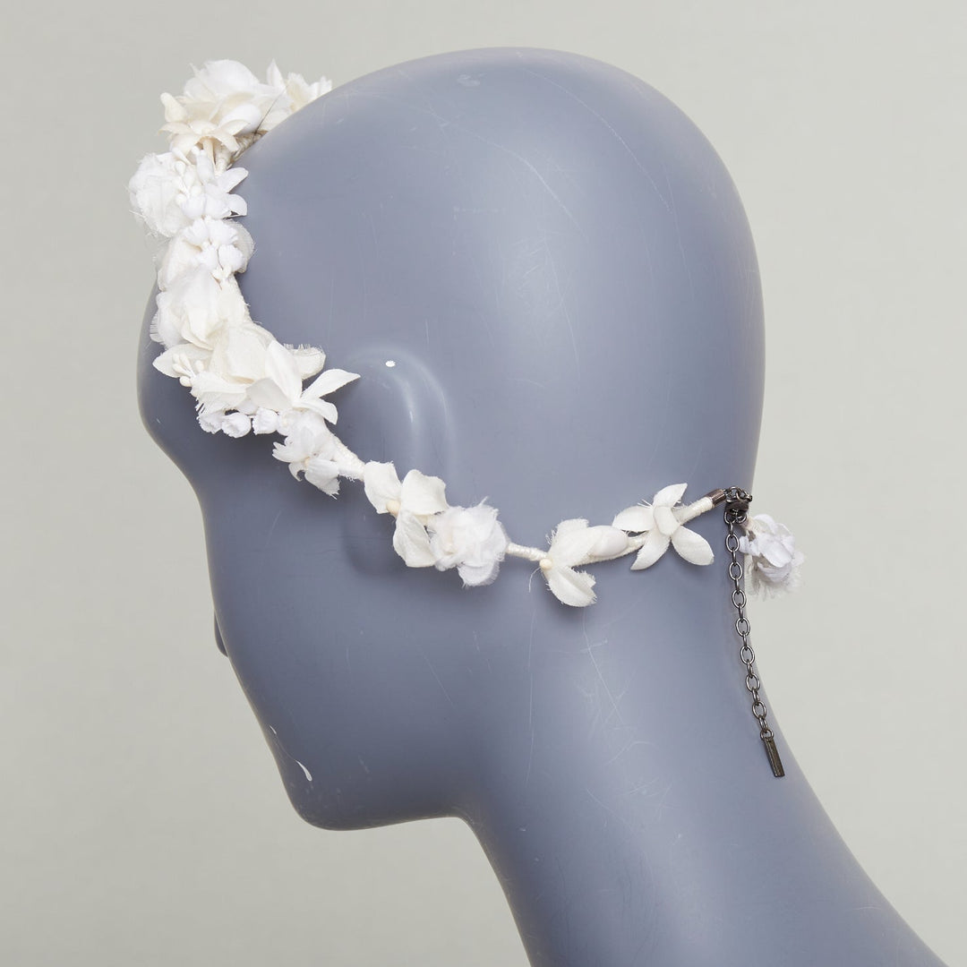 rare SAINT LAURENT 2023 Runway Bohemian Bridal rose bud silk voile headband