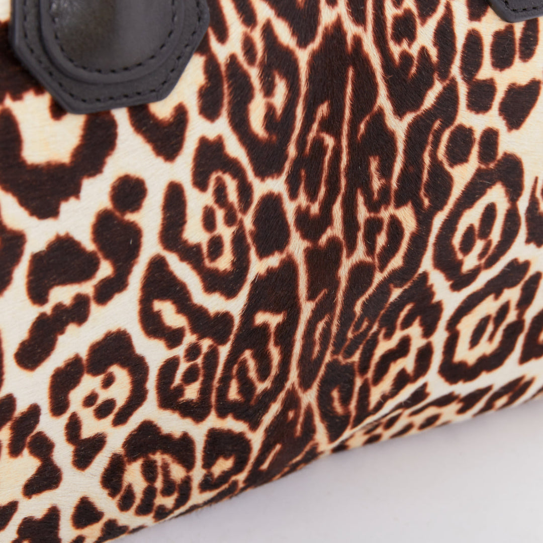 GIVENCHY Antigona brown leopard print calf skin silver logo top handle bag