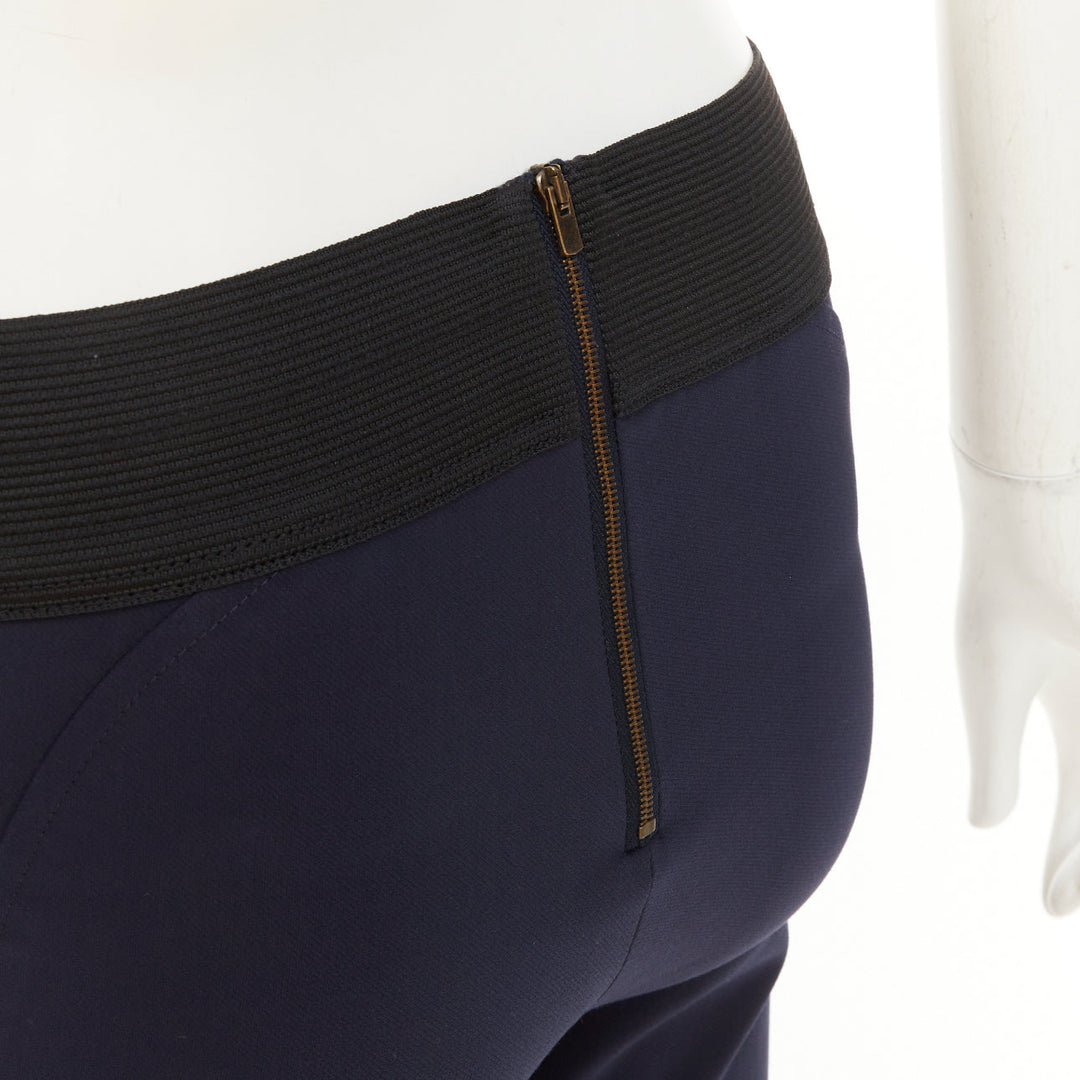 STELLA MCCARTNEY navy cotton blend elastic waist legging pants IT 38 XS