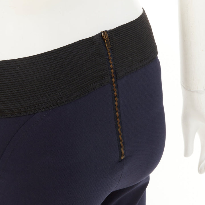 STELLA MCCARTNEY navy cotton blend elastic waist legging pants IT 38 XS