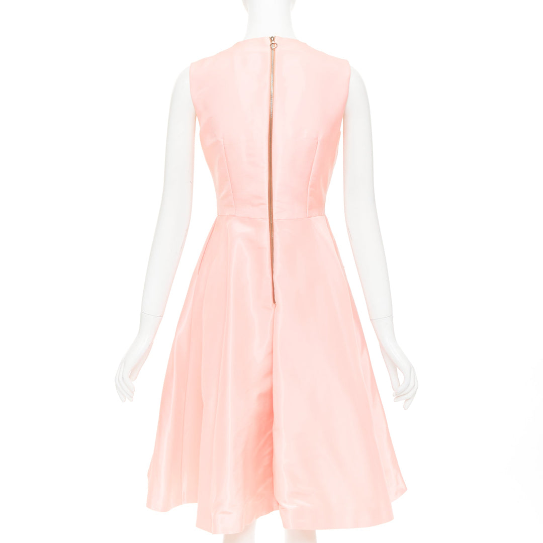 ROKSANDA ILINCIC 2013 pink silk shantung yellow crystal embellished dress UK10 M