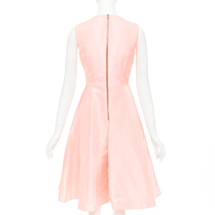 ROKSANDA ILINCIC 2013 pink silk shantung yellow crystal embellished dress UK10 M