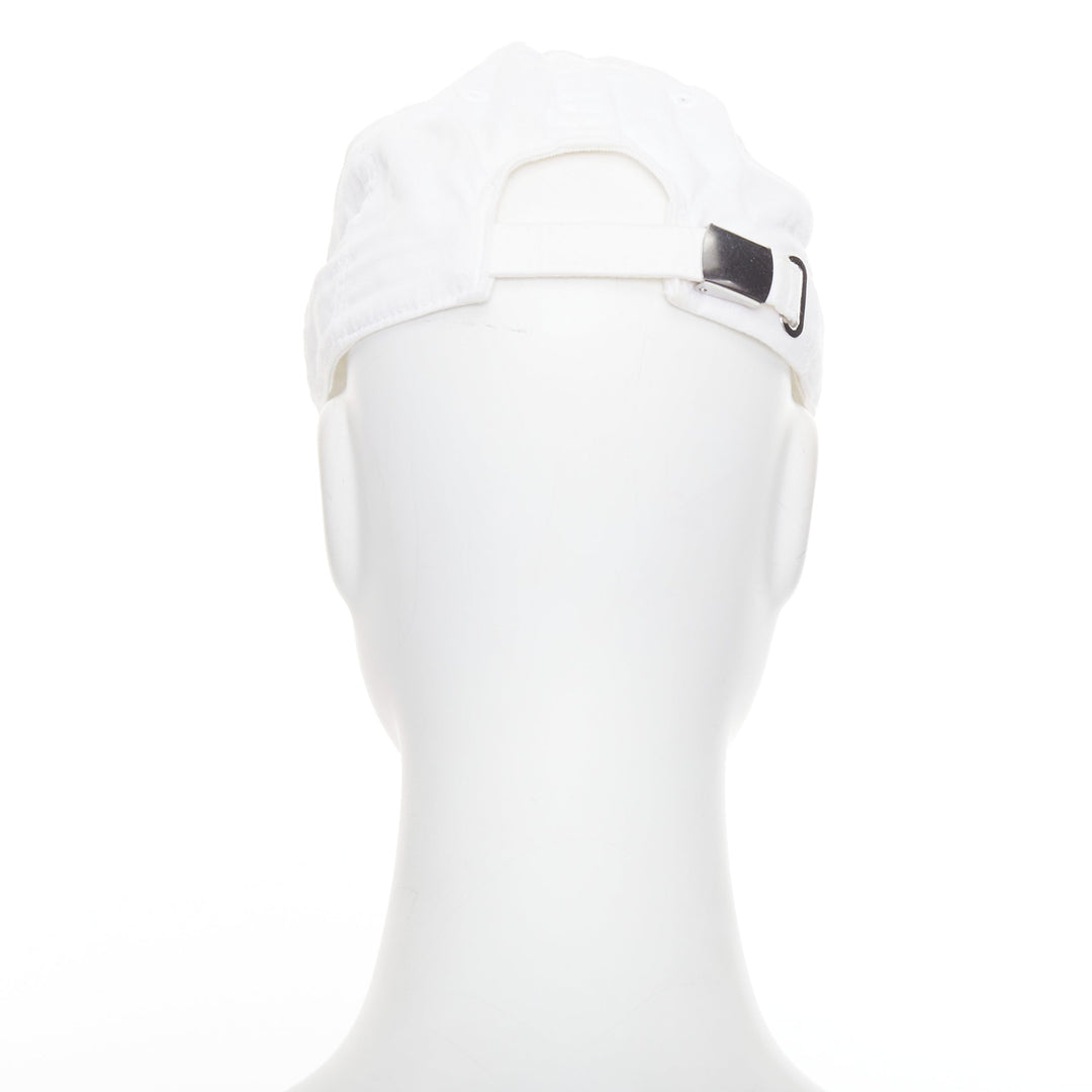 BALENCIAGA white cotton black embroidered logo baseball cap L