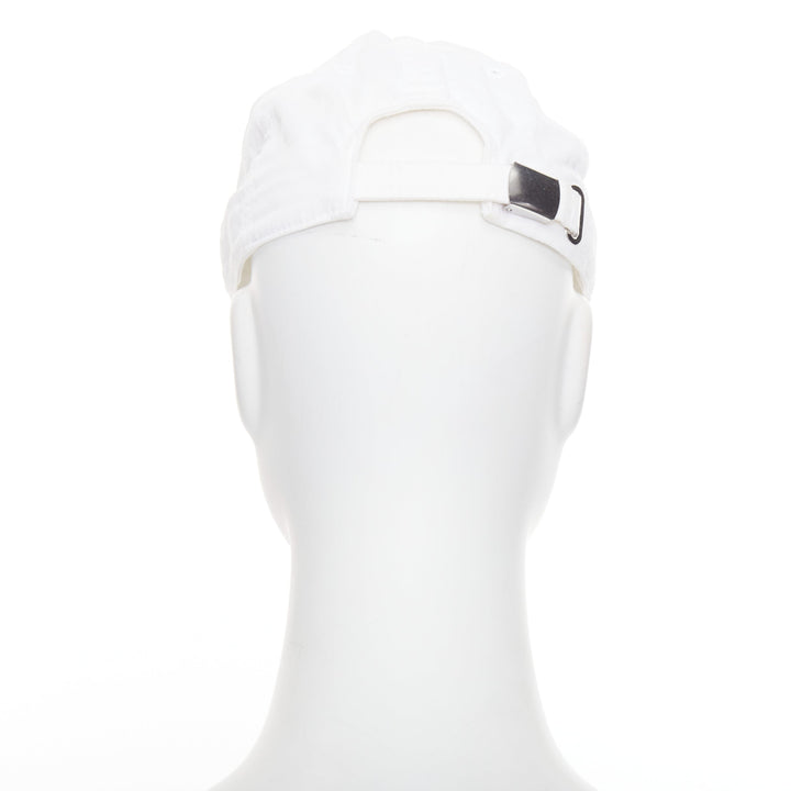 BALENCIAGA white cotton black embroidered logo baseball cap L