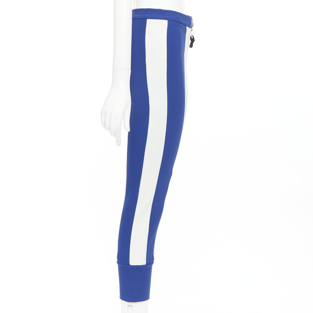 MARNI 2012 electric blue cream stretchy cropped riding pants IT40 S