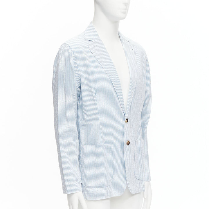 Male mannequin wearing Lardini Blue Cotton Men Blazers in Size  M | Available at JHROP