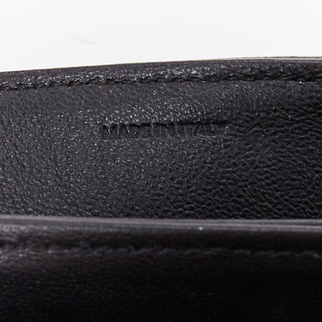 CELINE C Bag Runway black gold scaled leather fringe C clasp crossbody box bag