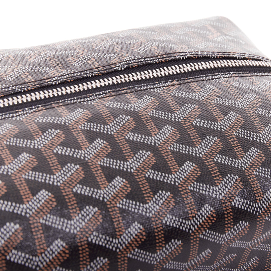 GOYARD Boeing 25 navy blue Goyardine canvas silver hardware toiletry pouch bag