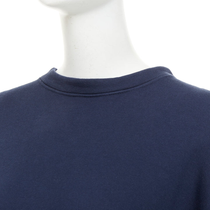 Y PROJECT navy cotton oversized gathered drawstring balloon sleeve sweatshirt S