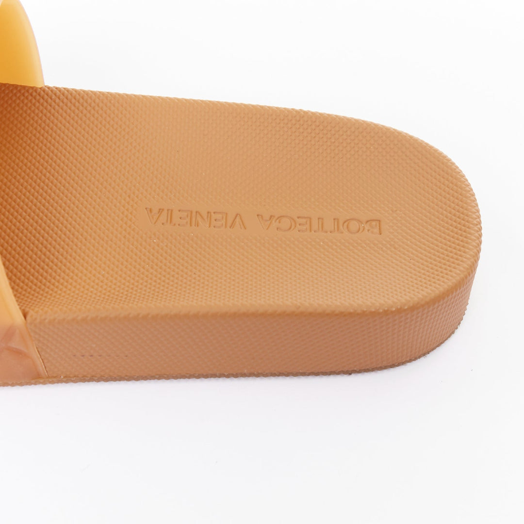 BOTTEGA VENETA 2020 Slider brown matelasse quilted pattern rubber slides EU42